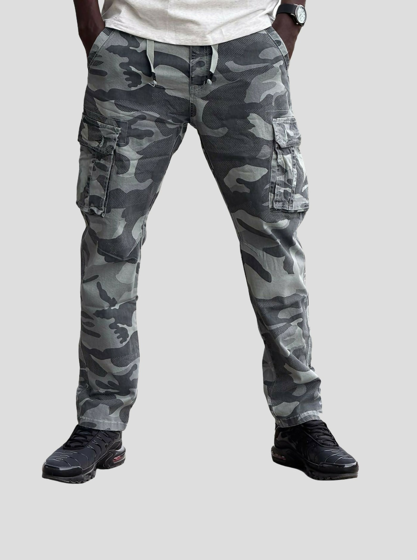 Stylish Brothers Camouflage Military Pant - Grey - Shopzetu