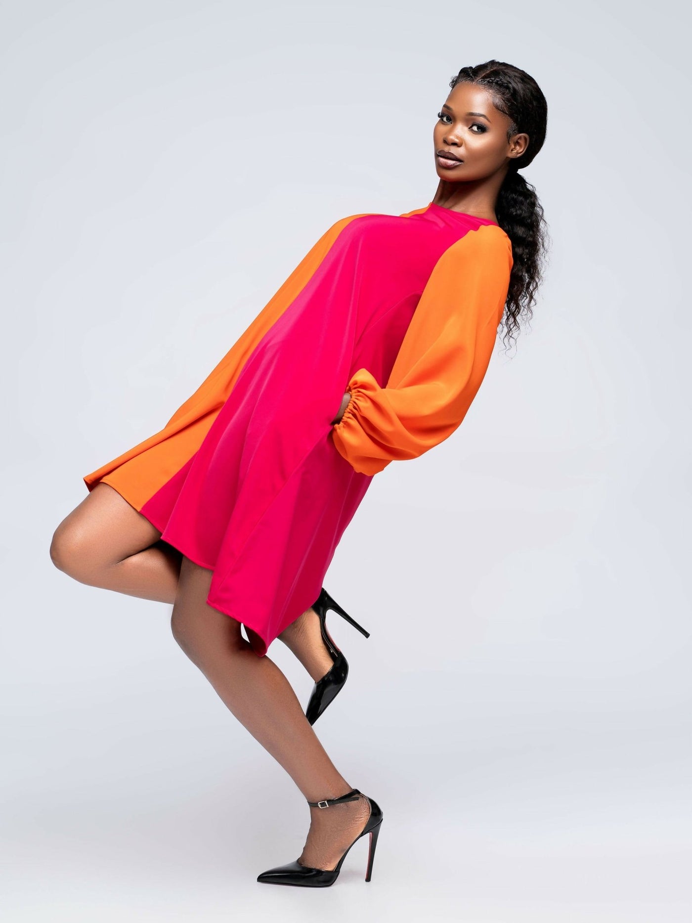 Zia Africa "Main Character "Two Toned Shift Dress - Multicolored - Shopzetu