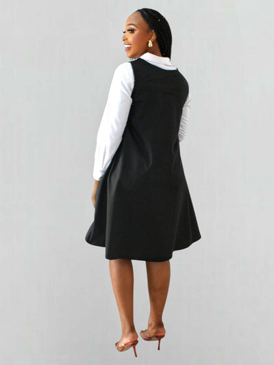 The Fashion Frenzy Zuri Shift Dress - Black - Shopzetu