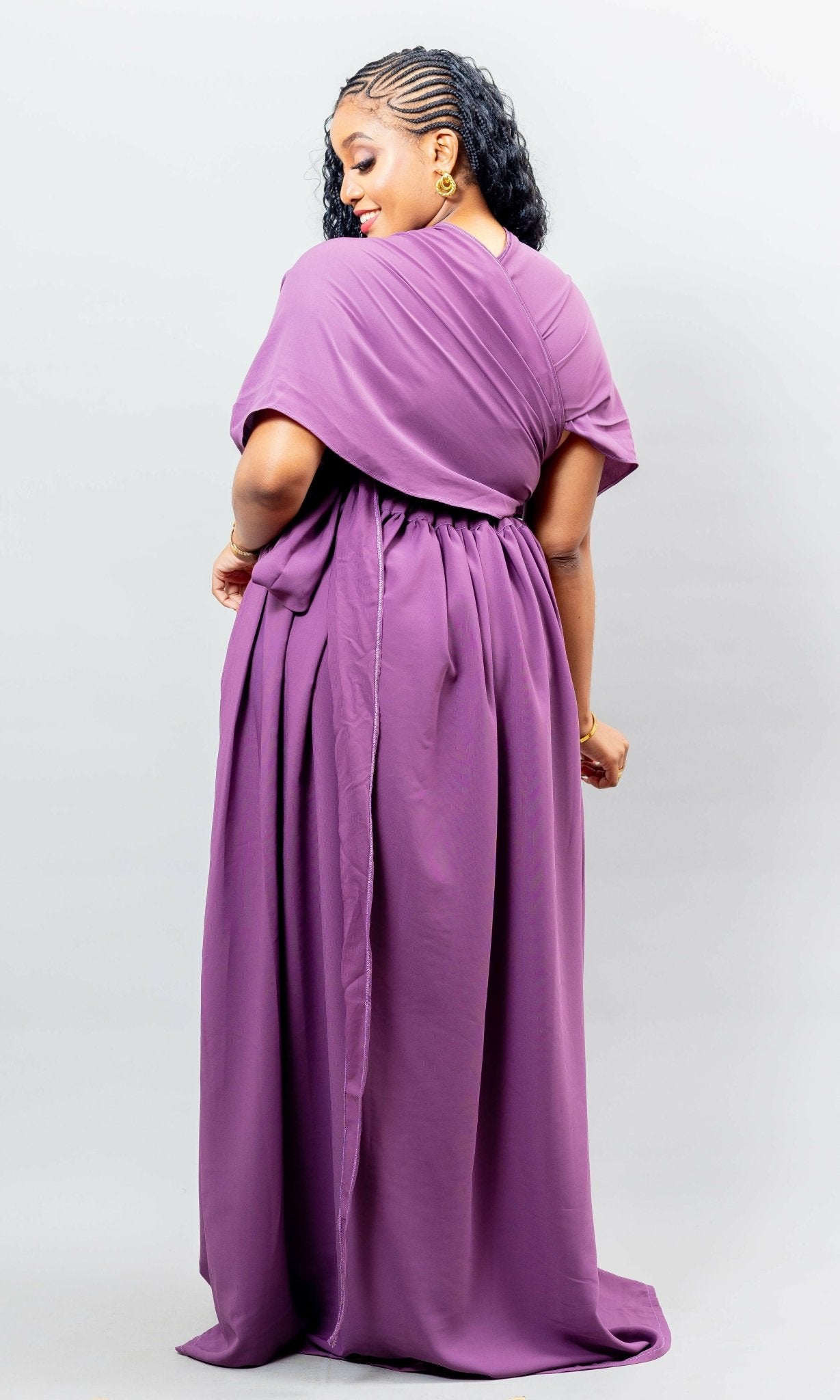 African Yuva Meadow Infinity Dress - Purple - Shopzetu