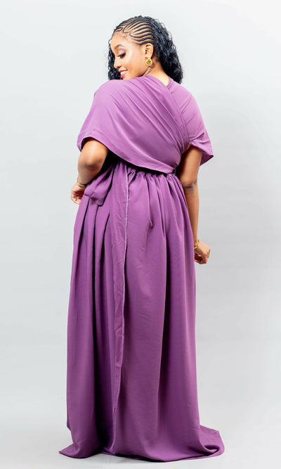 African Yuva Meadow Infinity Dress - Purple - Shopzetu