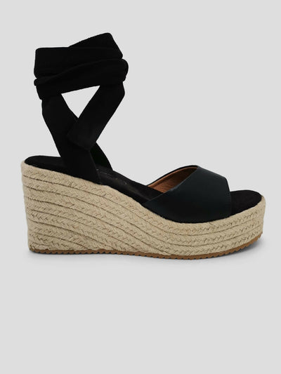 Julz Duke Black Wedges Sandal - Black - Shopzetu