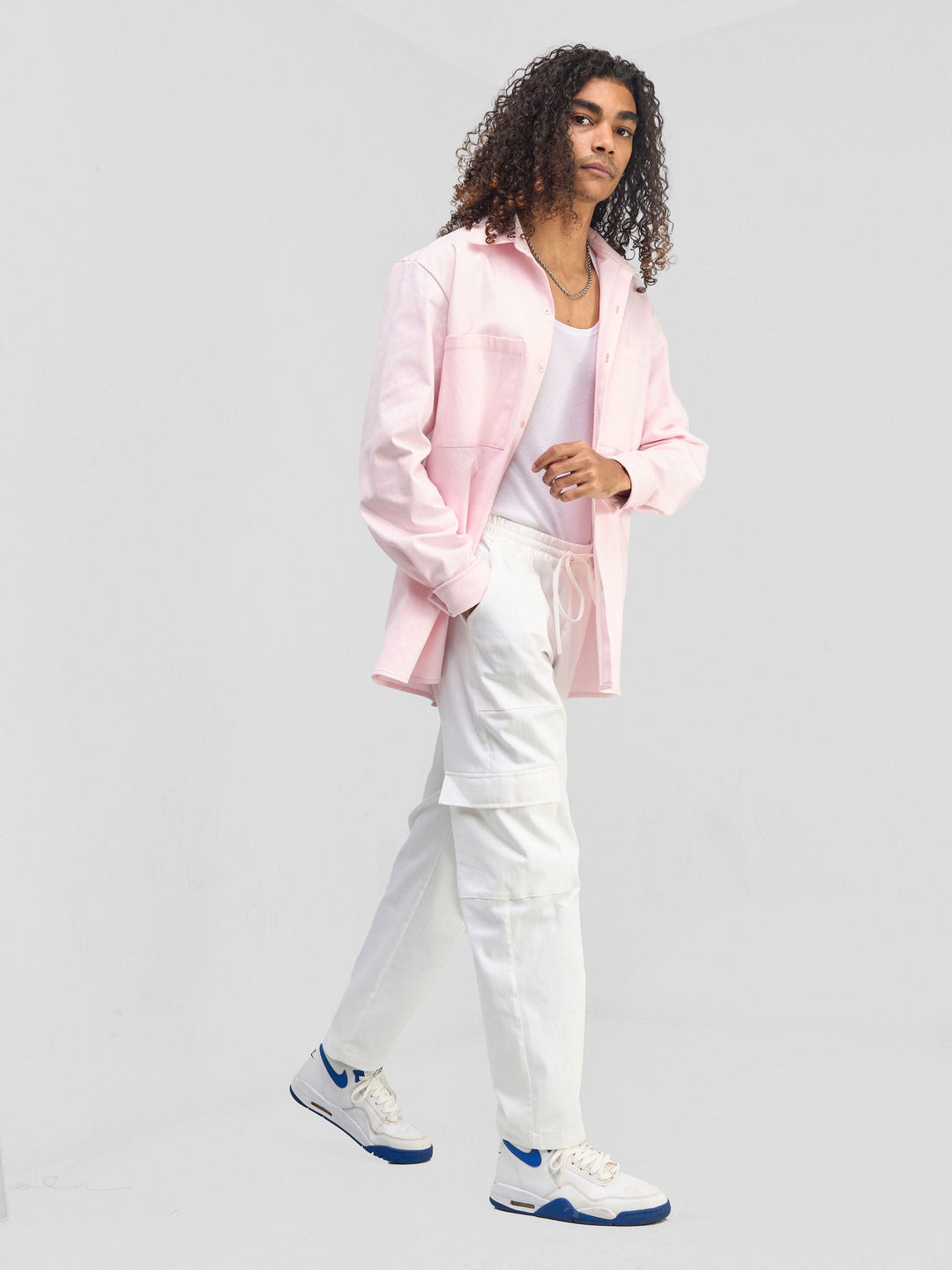 Zoya Banda Unisex Shacket - Pink