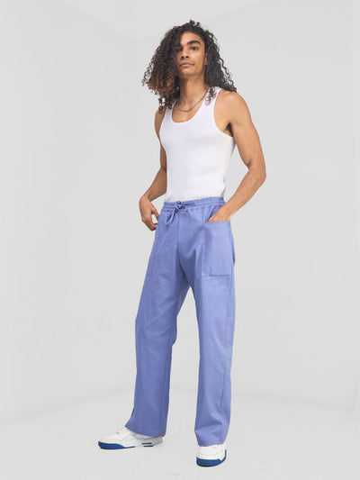 Zoya Banda Men's Wide Pants - Blue - Shopzetu