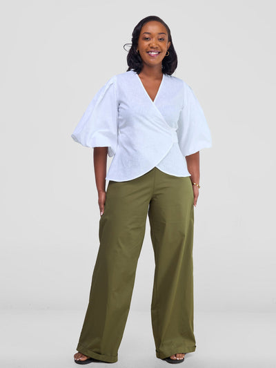 Safari by Vivo Savannah Wrap Top - White