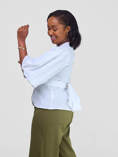 Safari by Vivo Savannah Wrap Top - White