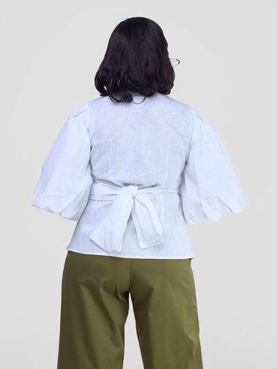Safari by Vivo Savannah Wrap Top - White
