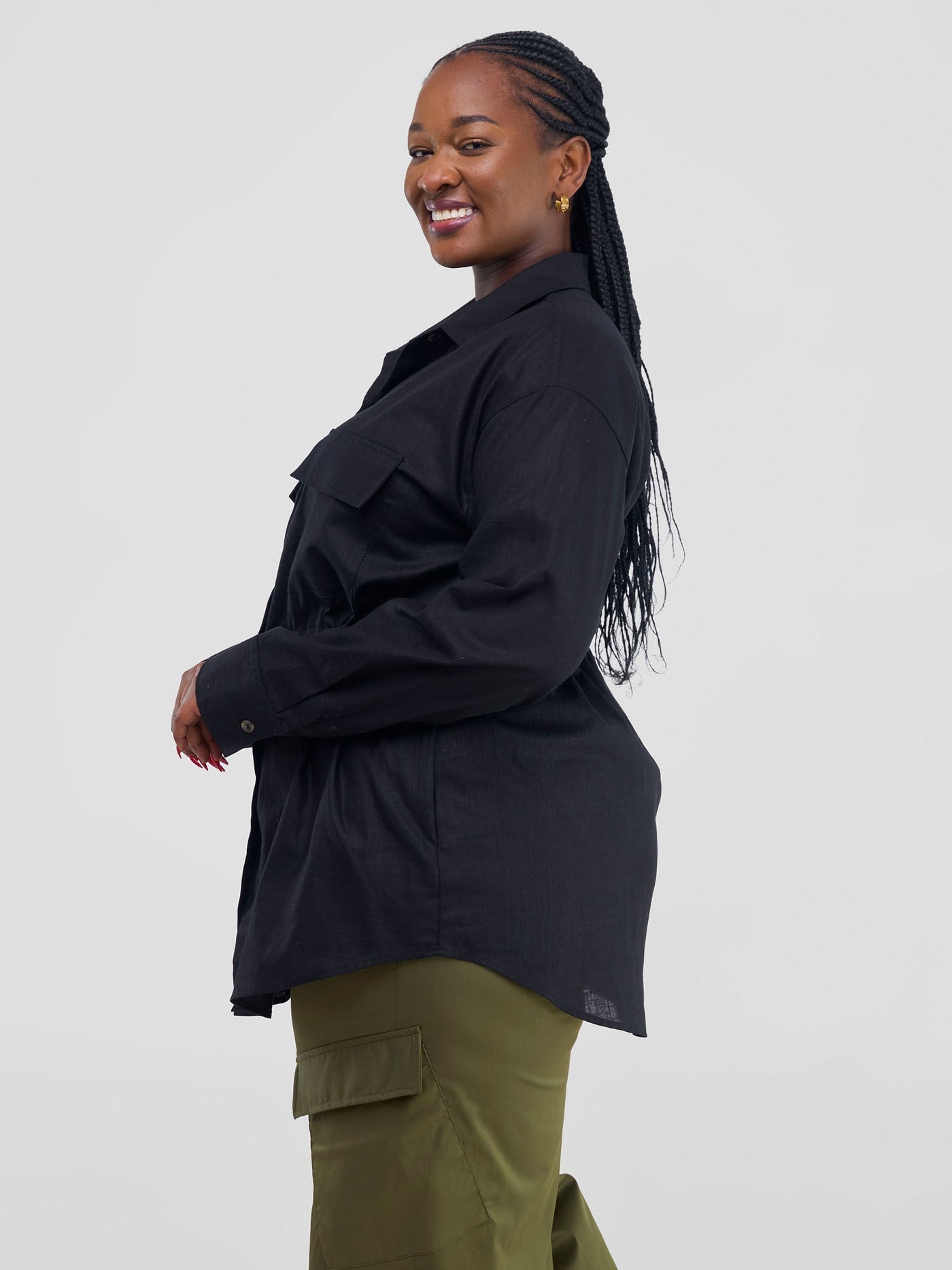 Safari by Vivo Savannah Drawstring Shacket - Black