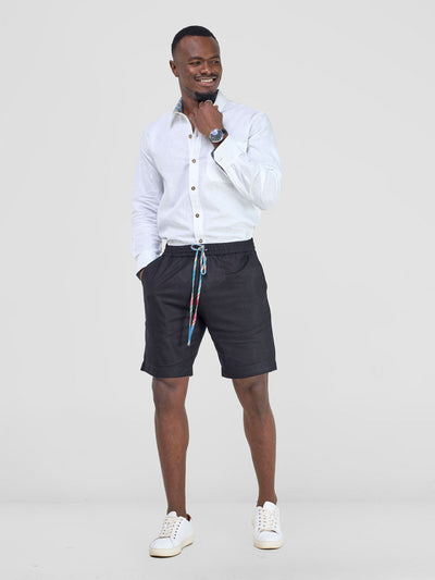 Safari by Vivo Savannah Men's Drawstring Shorts (Regular) - Black