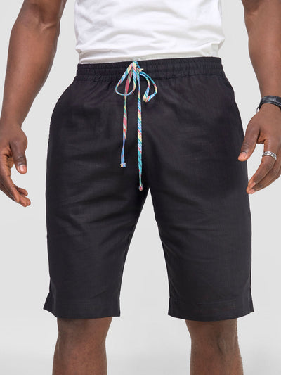 Safari by Vivo Savannah Men's Drawstring Shorts (Tall) - Black
