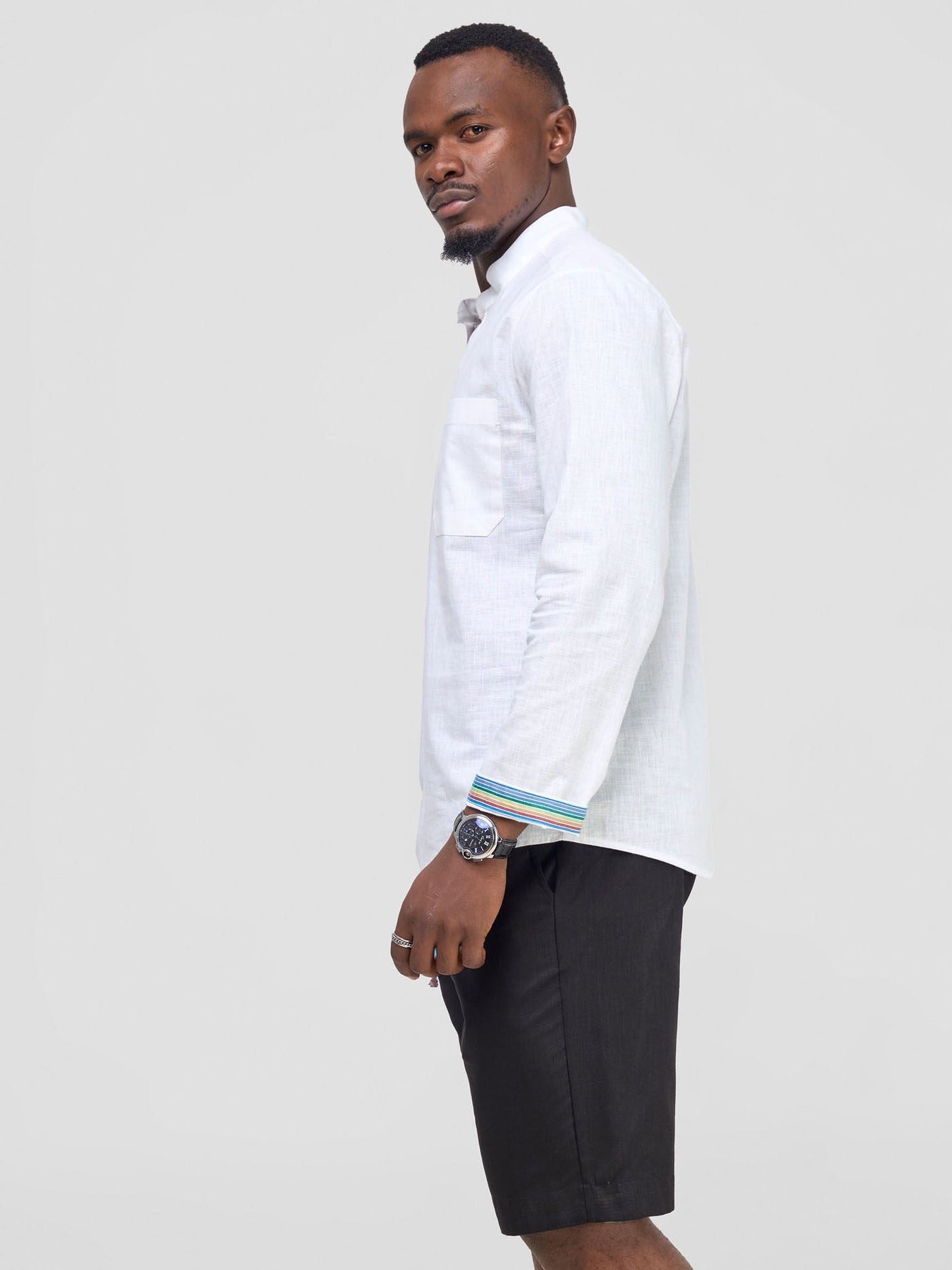 Safari by Vivo Savannah Men's Half Placket  Shirt - White