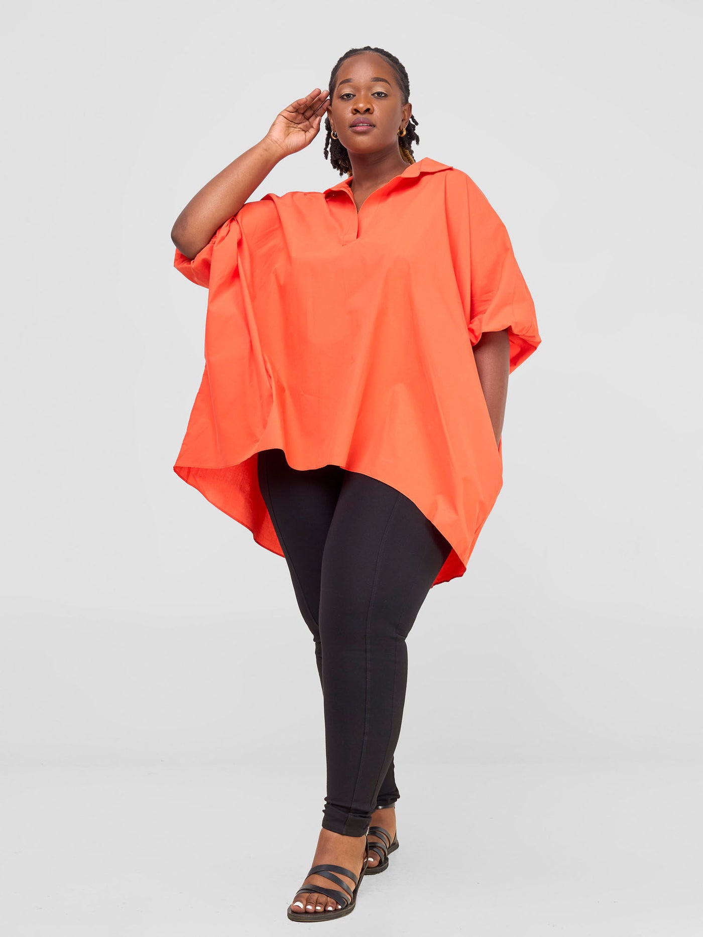 Safari by Vivo Nimali High Low Tunic Top - Orange