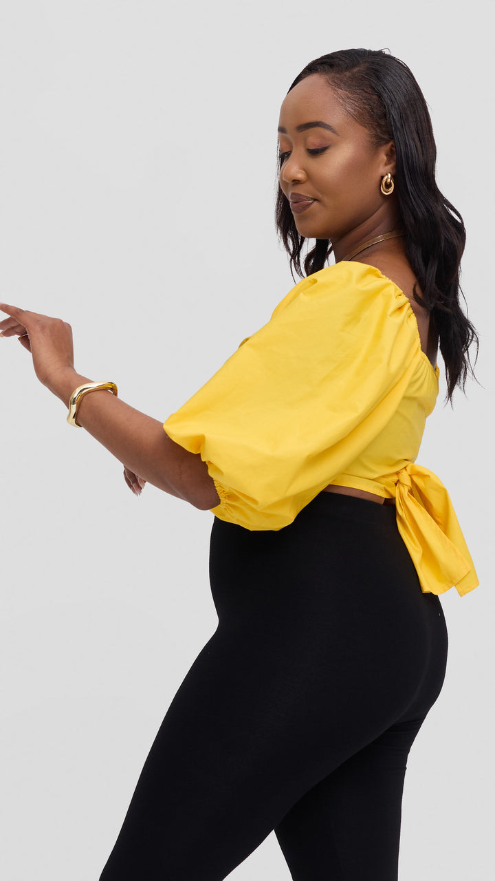 Safari by Vivo Two Way Wrap Top in Cotton - Yellow