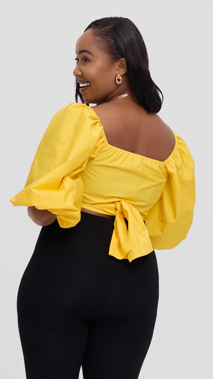 Safari by Vivo Two Way Wrap Top in Cotton - Yellow