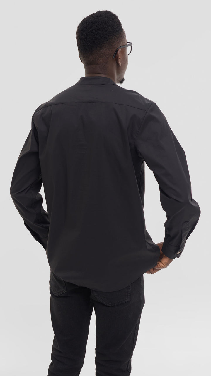 Safari Men's Short Sleeve Shirt - Black / Chari Print