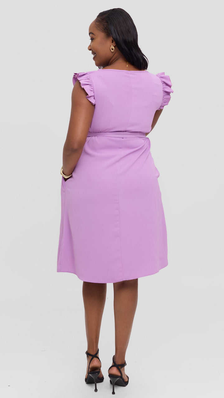 Vivo Nasinka A-Line Knee Length Dress In Crepe - Blush Plum