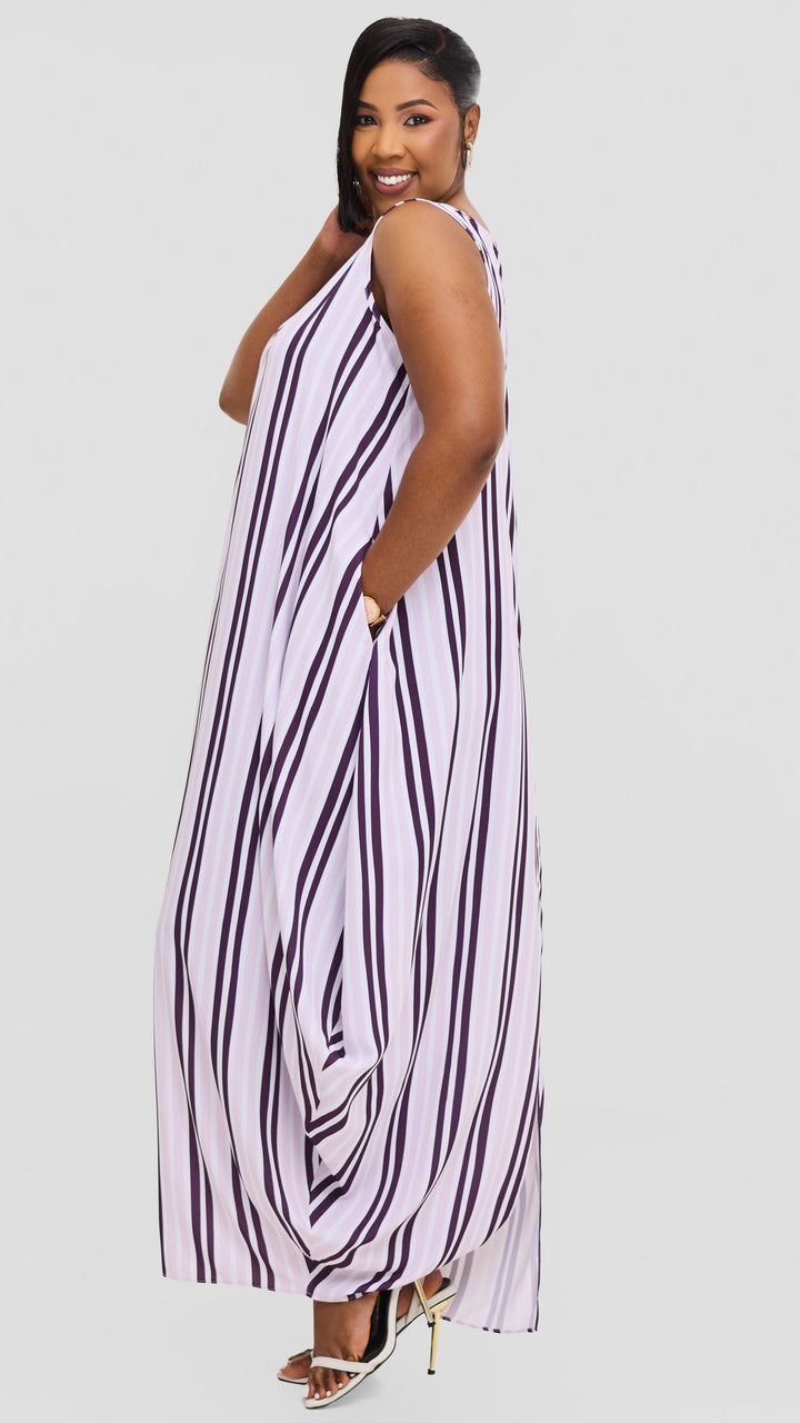 Vivo Seli Maxi Dress in Crepe - Mulberry / Lilac Yani Print