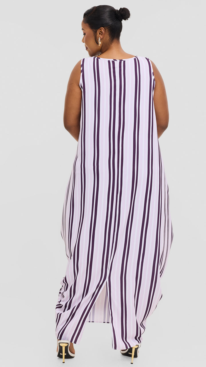 Vivo Seli Maxi Dress in Crepe - Mulberry / Lilac Yani Print