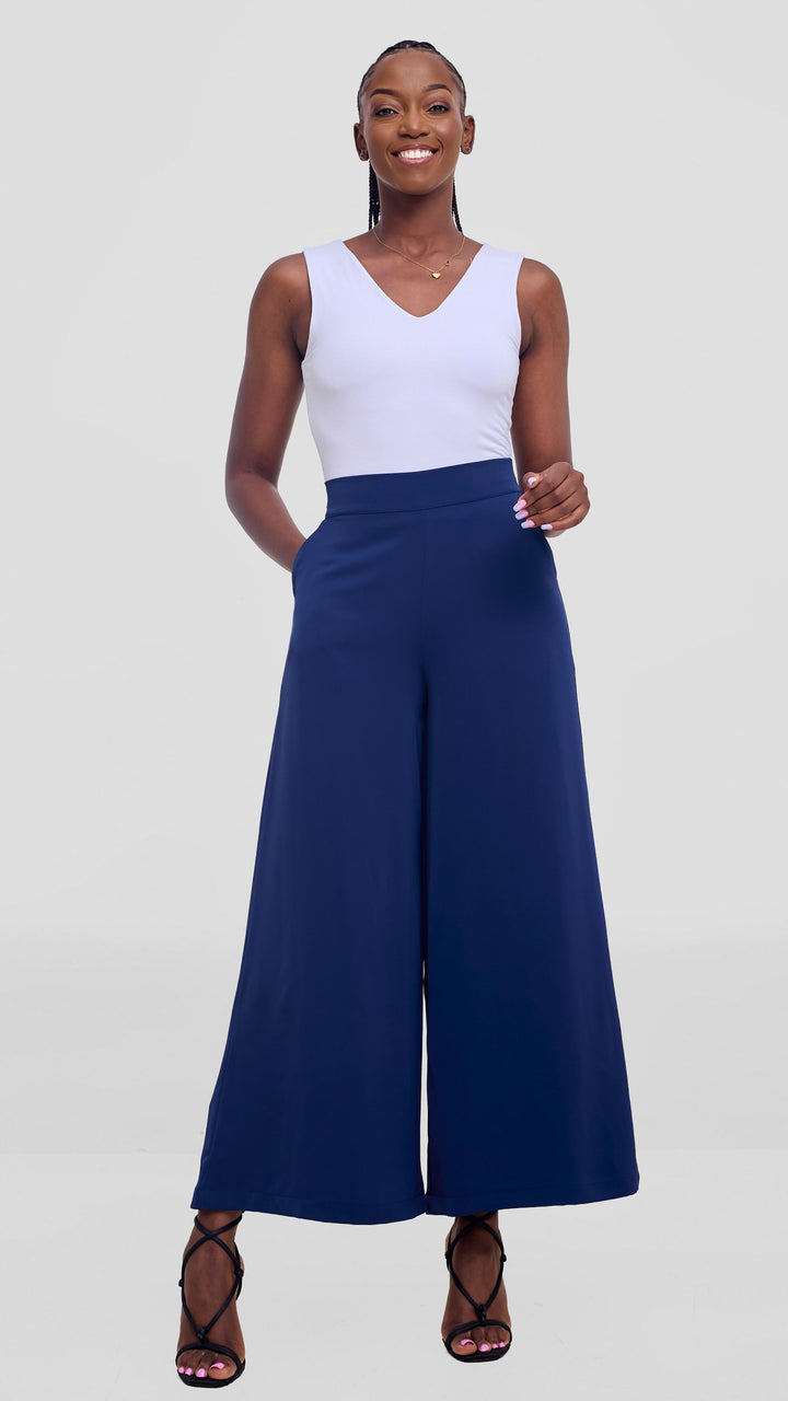 Vivo Liora Wide Leg Pants - Navy