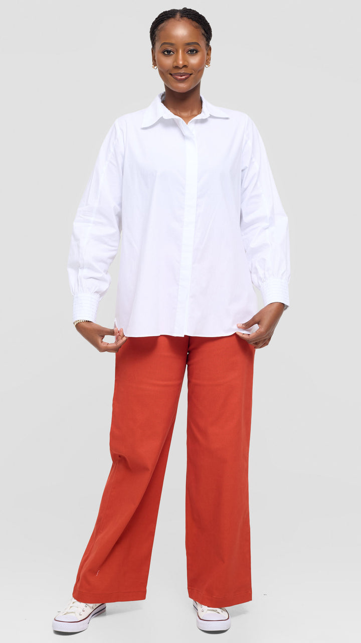 Safari by Vivo Pintuck Shirt in Cotton - White