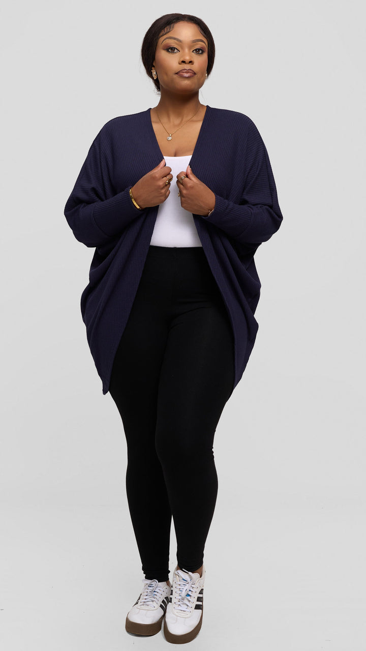 Vivo Mini Butterfly Kimono in Sweater - Navy Blue