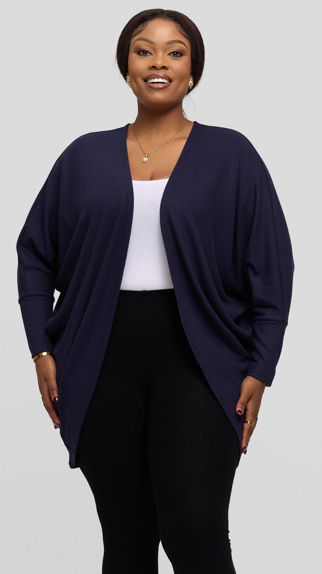 Vivo Mini Butterfly Kimono in Sweater - Navy Blue