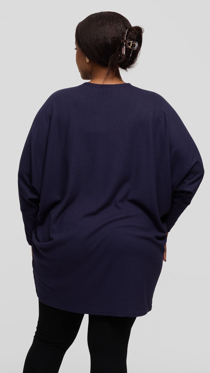 Vivo Mini Butterfly Kimono in Sweater - Navy Blue