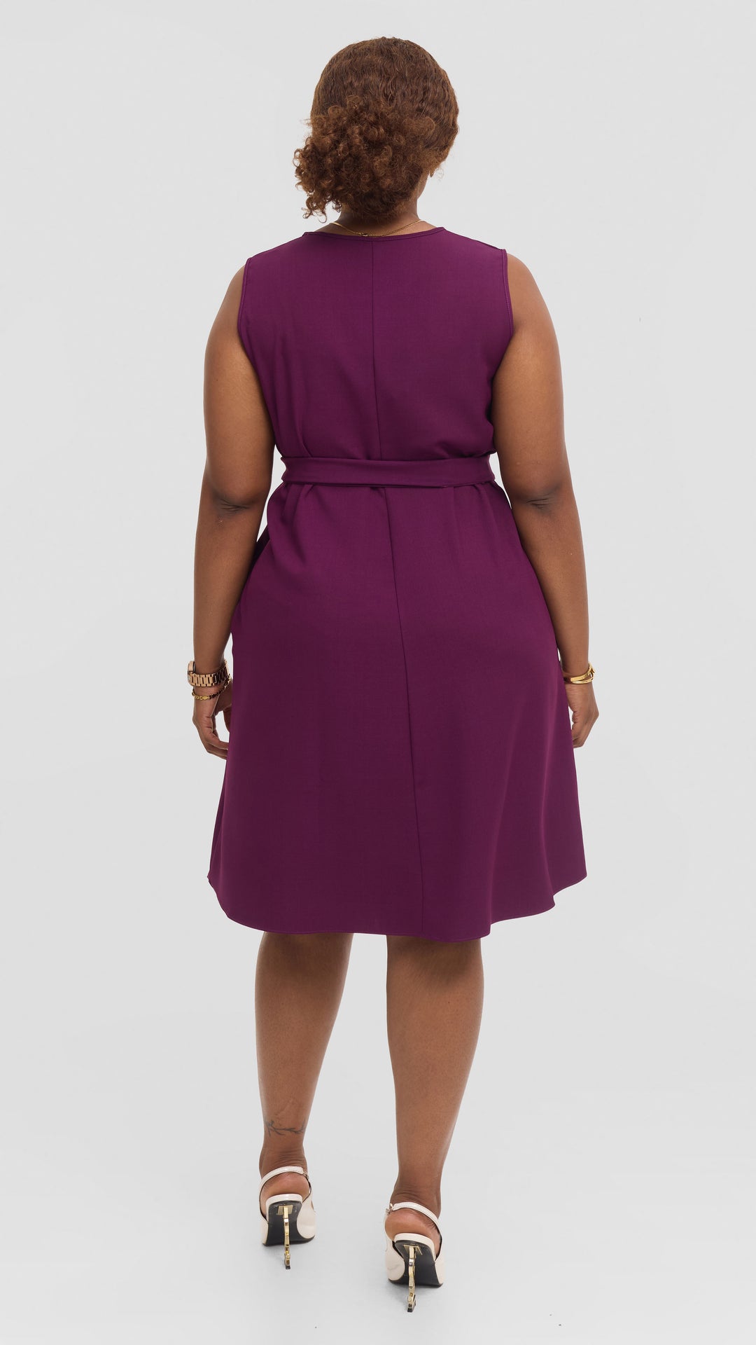 Vivo Niari Sleeveless Tent Dress in Crepe - Dark Purple
