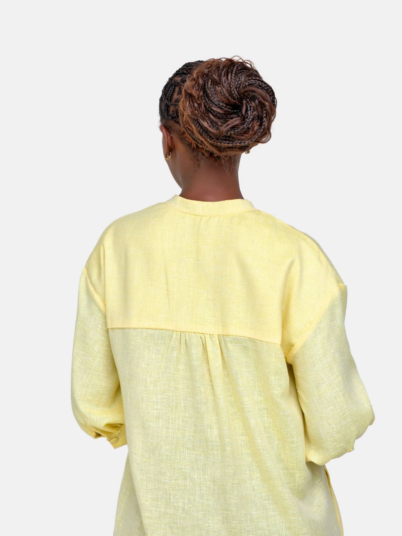 Tuli Nuru Shirt Dress - Yellow - Shopzetu