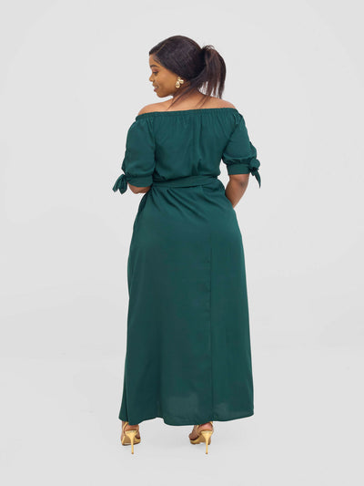 Salok Wear Dabby Offshoulder Dress - Green - Shopzetu