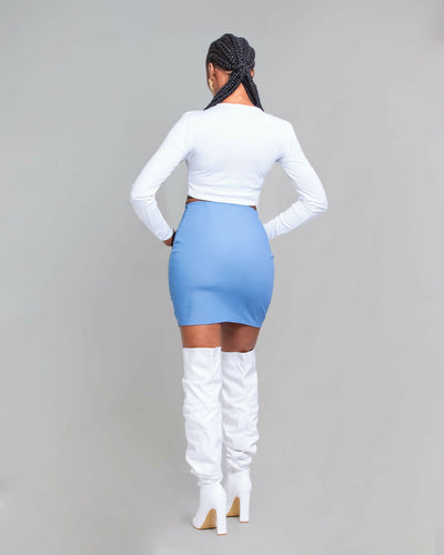 Da’Joy Fashions Hydra Denim Skirt - Blue - Shopzetu