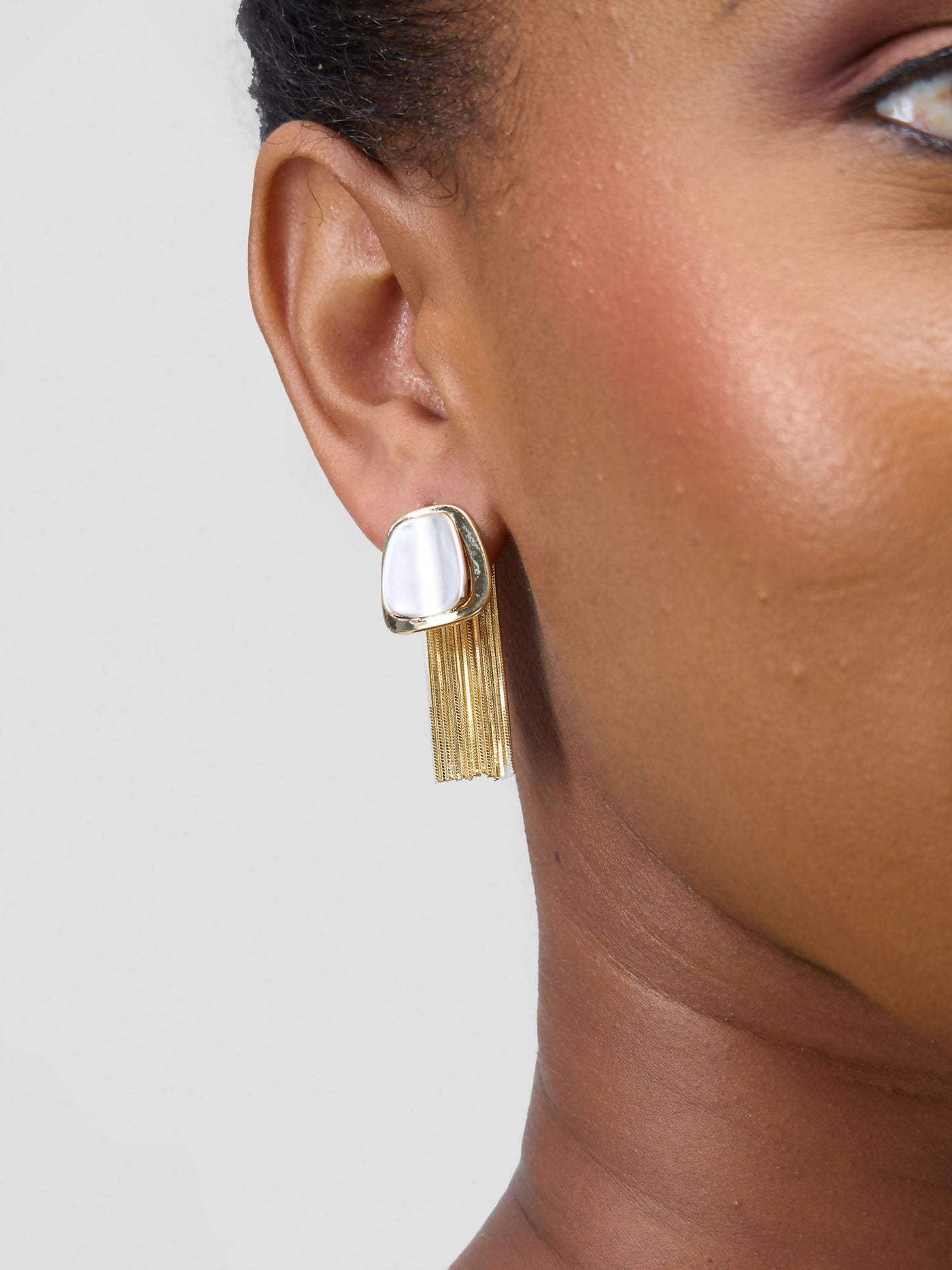 Accessorize With Style Premium Small Earring - White / Gold - Shopzetu