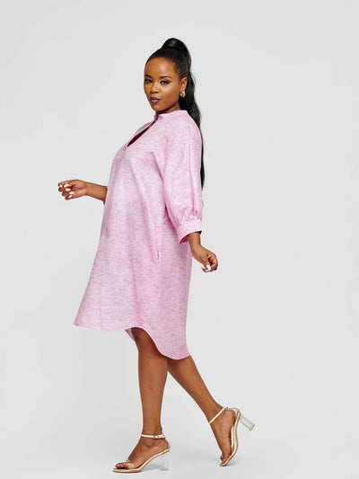 Tuli Nuru Shirt Dress - Lilac - Shopzetu
