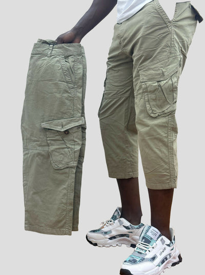 Stylish Brothers Men Long Cargo Short - Beige - Shopzetu