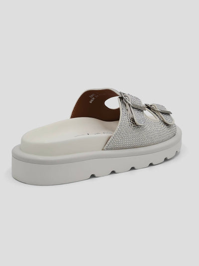 Julz Zane Diamanté Sandal - White - Shopzetu