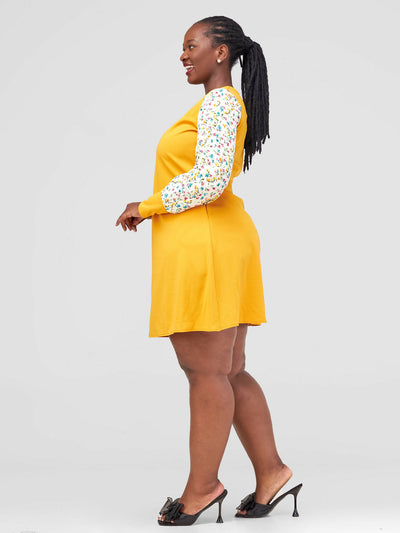 Jolly Fancy Wear Tamasha Shift Dress - Mustard - Shopzetu