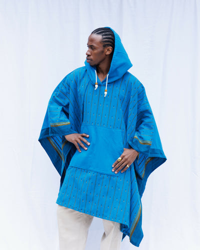 Liquid Lemn JASIRI Poncho with Pockets - Blue