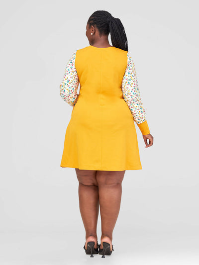 Jolly Fancy Wear Tamasha Shift Dress - Mustard - Shopzetu