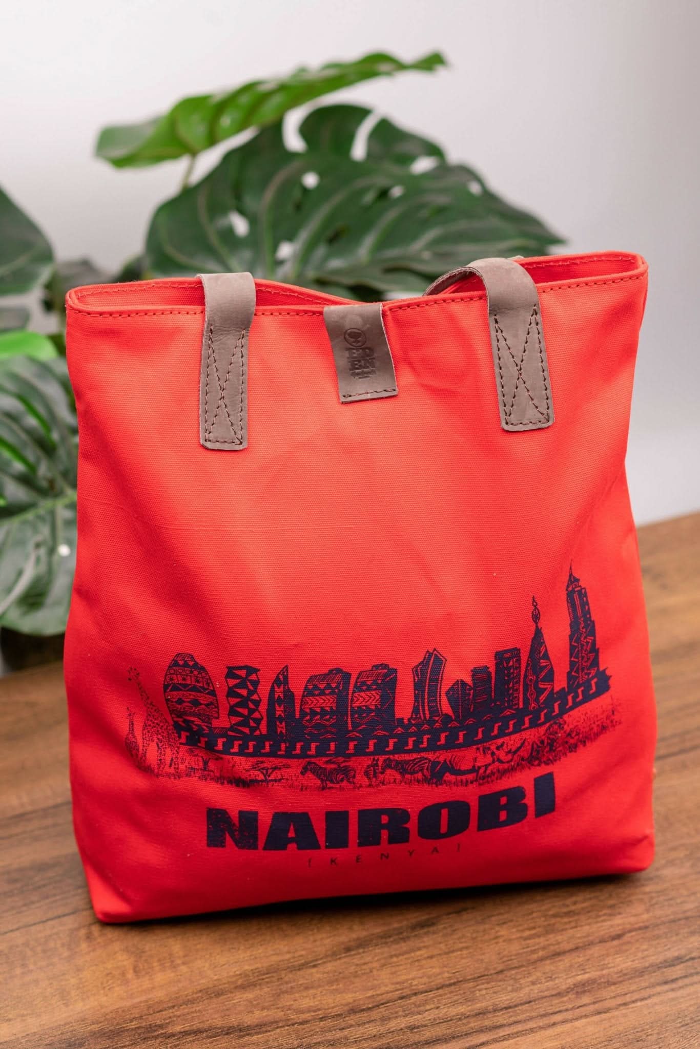 Eden Leather Nairobi Tote Bag - Red - Shopzetu