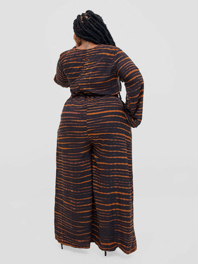 Vivid Afrikana Jumla Jumspuit - Black / Brown - Shopzetu