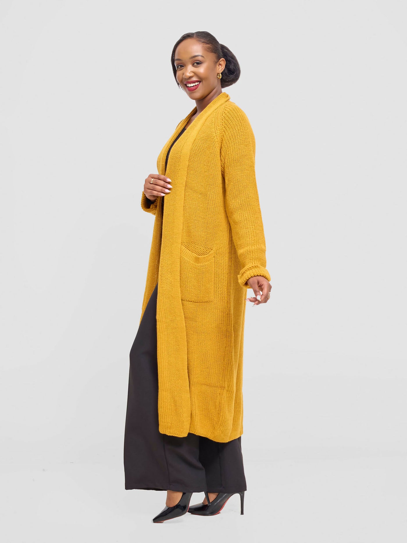Anel’s Knitwear Midi Sweater - Mustard - Shopzetu