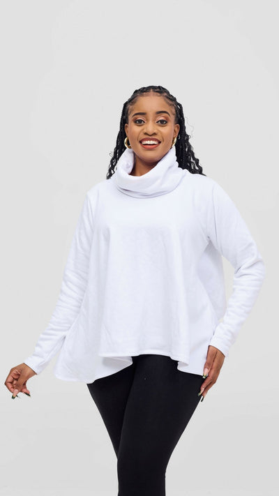 Salok Havilah Nopo Sweater Top - White - Shopzetu