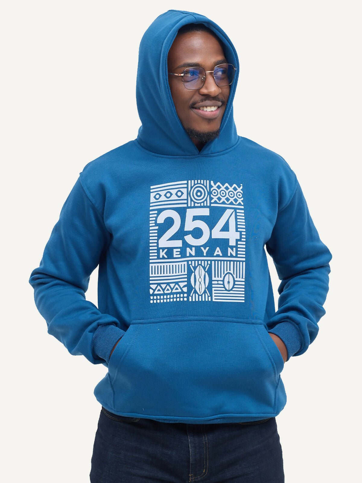 Kitu Kali Graphic With 254 Hoodies - Petrol Blue - Shopzetu