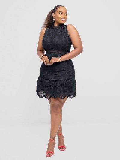 Stylish Sisters Skater Dress - Black - Shopzetu
