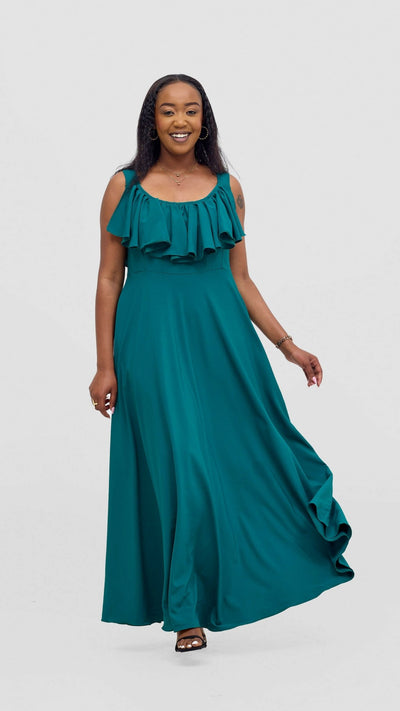 Kakiba Collections Rose Dress - Green - Shopzetu