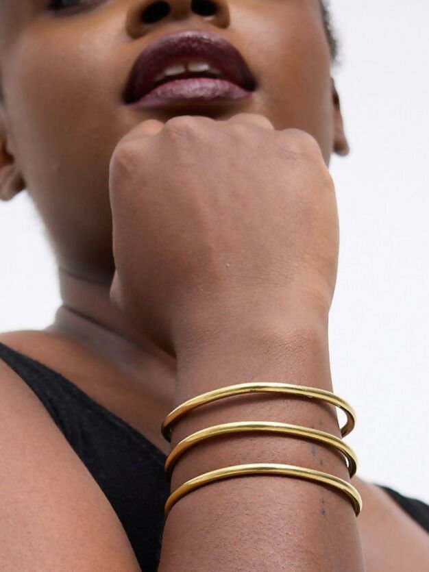 Purely Brass Ahadi 3 in 1 Brass Bracelet - Gold - Shopzetu