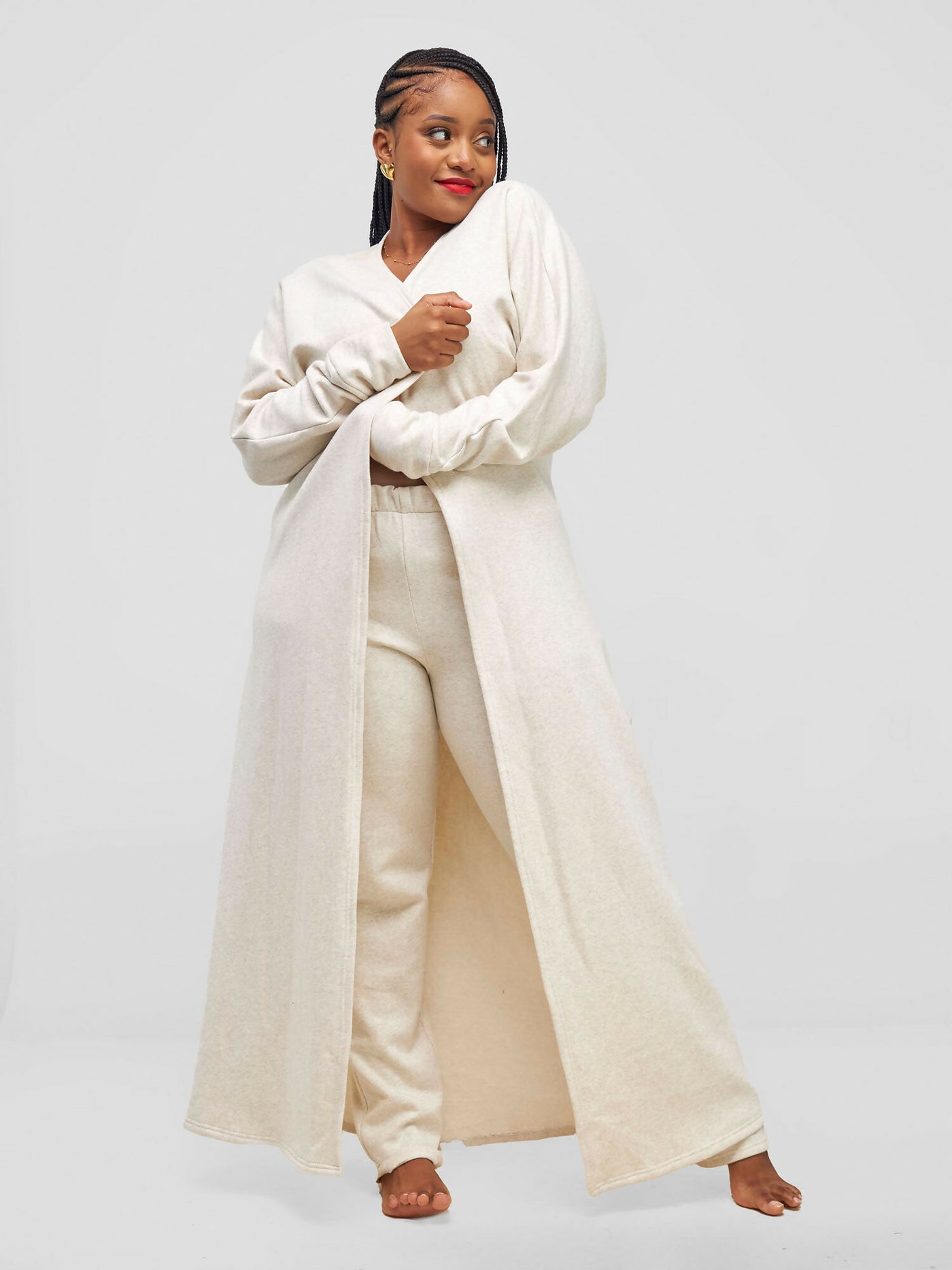Nika Bonica Mahonia Butterfly Long Sweater - Buttermilk