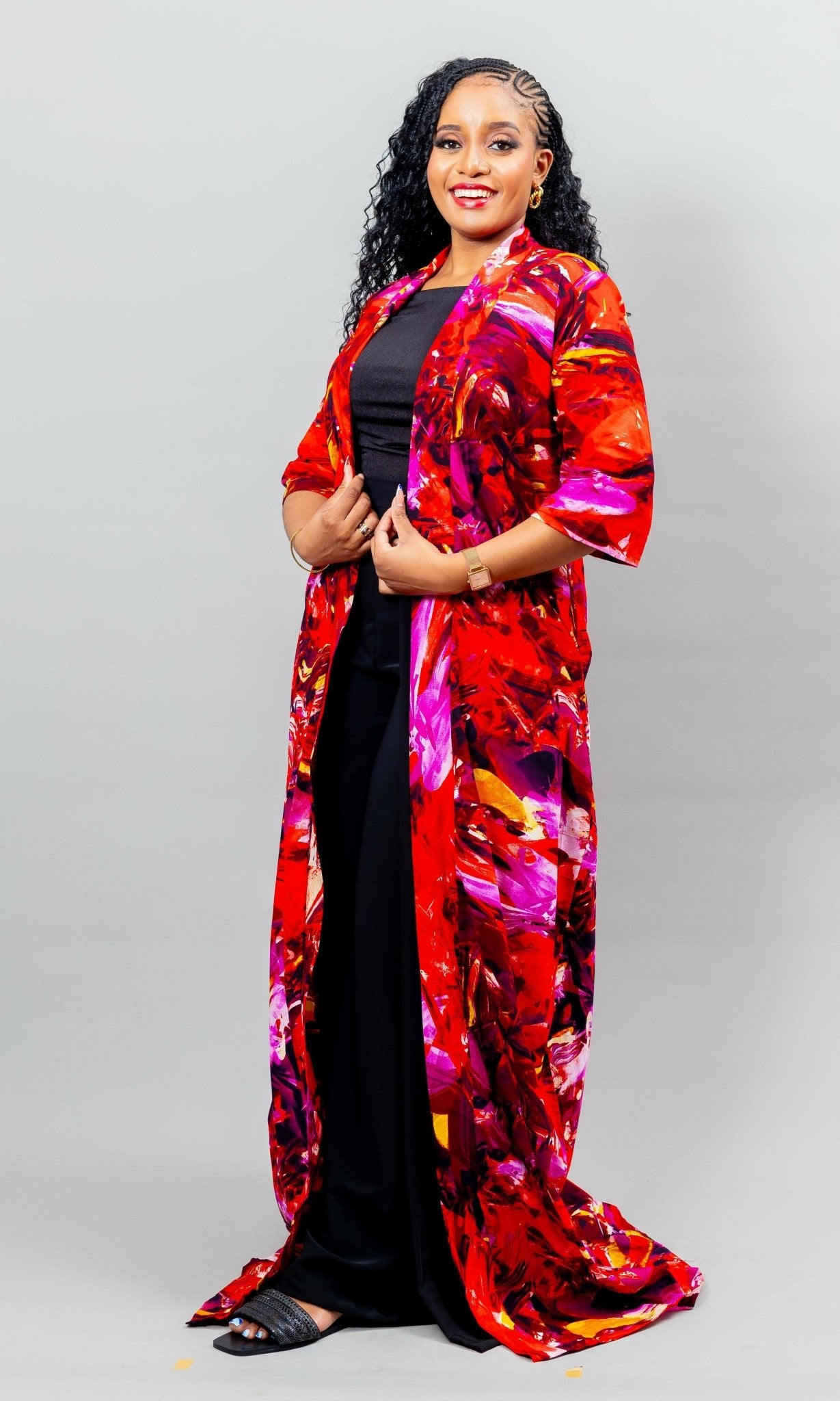African Yuva Zuwena African Print Kimono - Ankara Print - Shopzetu
