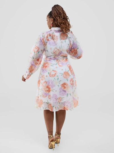Stylish Sisters Floral Skater Dress - Multicolored - Shopzetu