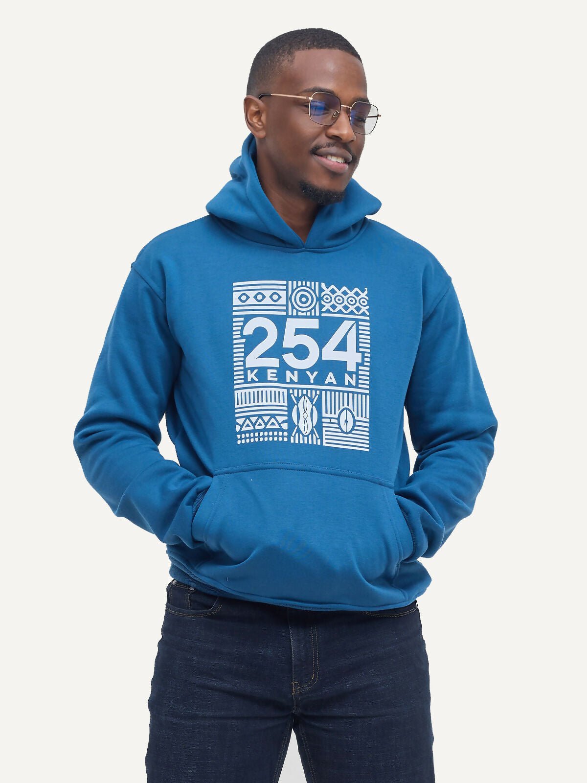 Kitu Kali Graphic With 254 Hoodies - Petrol Blue - Shopzetu